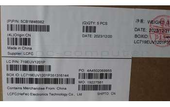 Lenovo 5CB1M46982 C-Cover with keyboard, German, Abyss Blue, Backlight, Fingerprint, UK