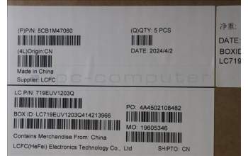 Lenovo 5CB1M47060 C-Cover with keyboard, US English Euro, Arctic Grey, Non-Backlight, Fingerprint, US