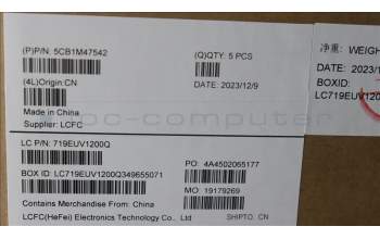 Lenovo 5CB1M47542 C-Cover with keyboard, French, Abyss Blue, Non-Backlight, Fingerprint, US