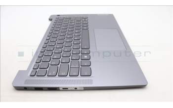 Lenovo 5CB1M47832 C-Cover with keyboard, Italian, Arctic Grey, Fingerprint, UK