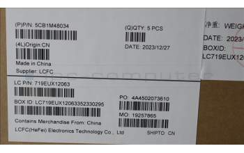 Lenovo 5CB1M48034 C-Cover with keyboard, Nordic, Arctic Grey, Non-Backlight, Non-Fingerprint, UK