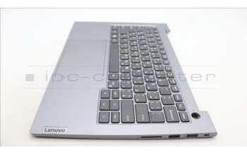 Lenovo 5CB1M48490 C-Cover with keyboard, Arabic, Arctic Grey, Non-Backlight, US