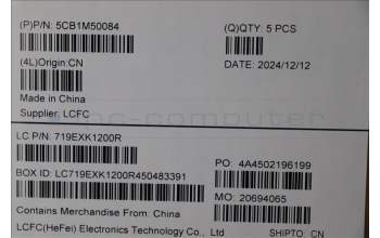 Lenovo 5CB1M50084 C-Cover with keyboard, French, Black, US