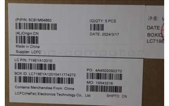 Lenovo 5CB1M64860 C-Cover with keyboard, UK English, White Backlight, UK