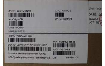 Lenovo 5CB1M64904 C-Cover with keyboard, Nordic, RGB Backlight, UK