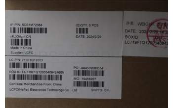 Lenovo 5CB1M72384 C-Cover with keyboard, Hebrew, w/Screw, US