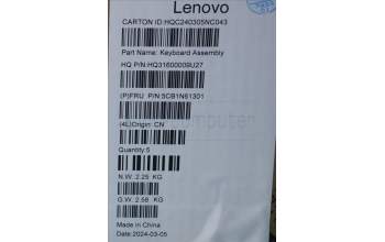 Lenovo 5CB1N61301 C-Cover with keyboard, Portuguese, Luna Grey, w/Storm Grey Keycaps, UK