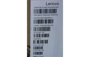 Lenovo 5CB1N61325 Tastatur inkl. Topcase ASM_ENG H83DR LG GY