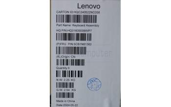 Lenovo 5CB1N61362 C-Cover with keyboard, Portuguese, Cosmic Blue, w/Storm Grey Keycaps, UK