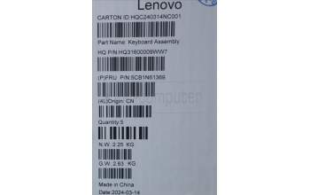 Lenovo 5CB1N61369 Tastatur inkl. Topcase deutsch H83DR CB STO GY