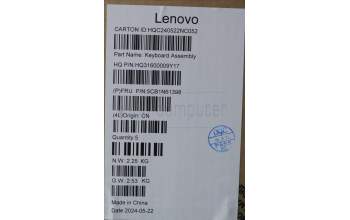 Lenovo 5CB1N61398 C-Cover with keyboard, French, Cosmic Blue, w/Grey Keycaps, US