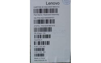Lenovo 5CB1N61410 C-Cover with keyboard, US English Euro, Cosmic Blue, w/Grey Keycaps, US