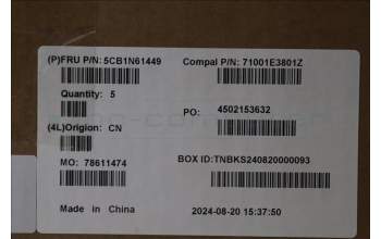 Lenovo 5CB1N61449 C-Cover with keyboard, Switzerland, Eclipse Black, White Backlight, UK