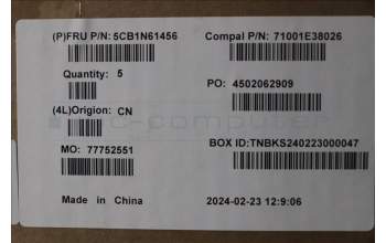 Lenovo 5CB1N61456 C-Cover with keyboard, English, Eclipse Black, RGB Backlight, US