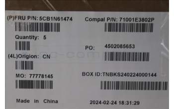 Lenovo 5CB1N61474 C-Cover with keyboard, German, Eclipse Black, RGB Backlight, UK