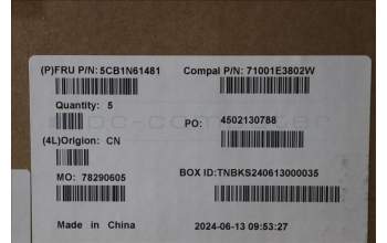 Lenovo 5CB1N61481 C-Cover with keyboard, Bulgarian, Eclipse Black, RGB Backlight, UK