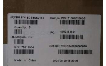 Lenovo 5CB1N62141 C-Cover with keyboard,Portuguese,White,RGB Backlight