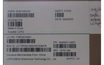 Lenovo 5CB1N62254 C-Cover with keyboard, Czech Slovakian, Tidal Teal, w/puresight pro logo, UK