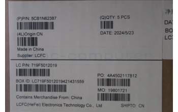 Lenovo 5CB1N62387 C-Cover with keyboard, Nordic, Fingerprint, Forcepad, UK