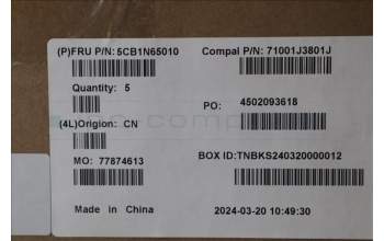 Lenovo 5CB1N65010 Tastatur inkl. Topcase_HBW C 83G1 CG FP BL