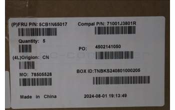 Lenovo 5CB1N65017 C-Cover with keyboard, Portuguese, Cloud Grey, Backlight, Fingerprint, UK