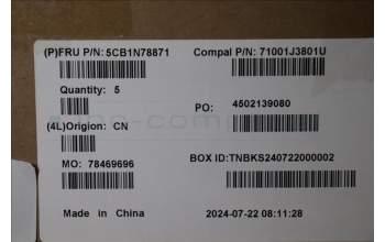 Lenovo 5CB1N78871 Tastatur inkl. Topcase_NORDIC C 83G1 CG FP BL