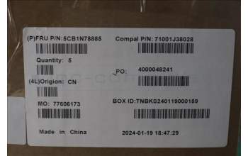 Lenovo 5CB1N78885 C-Cover with keyboard, English, Cloud Grey, Backlight, Non-Fingerprint, US