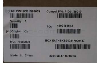 Lenovo 5CB1N84659 C-Cover with keyboard, Portuguese, Luna Grey, Backlight, UK