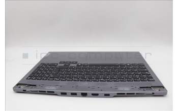 Lenovo 5CB1N84663 C-Cover with keyboard, French, Luna Grey, Backlight, US