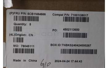 Lenovo 5CB1N84666 Tastatur inkl. Topcase ASM HUN C 83DH LGBL