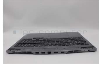 Lenovo 5CB1N84667 C-Cover with keyboard, Belgian, Luna Grey, Backlight, UK