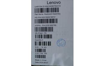 Lenovo 5CB1N90785 C-Cover with keyboard, Italian, Luna Grey, w/puresight pro logo, UK