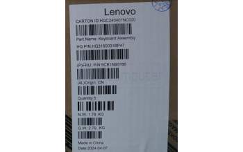 Lenovo 5CB1N90786 C-Cover with keyboard, Italian, Luna Grey, UK