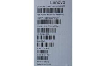 Lenovo 5CB1N90841 C-Cover with keyboard, Slovenian, Arctic Grey, UK