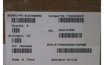 Lenovo 5CB1N90992 C-Cover with keyboard, Switzerland, Cloud Grey, Backlight, Fingerprint, UK