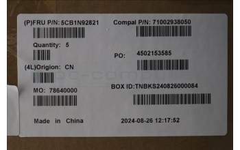 Lenovo 5CB1N92821 C-Cover with keyboard, Italian, Cloud Grey, Non-Backlight, Fingerprint, UK