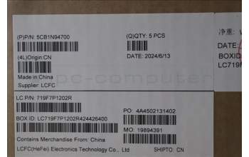 Lenovo 5CB1N94700 C-Cover with keyboard, Portuguese, Arctic Grey, Non-Backlight, Non-Fingerprint, UK