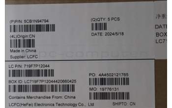 Lenovo 5CB1N94794 C-Cover with keyboard, German, Arctic Grey, Backlight, UK