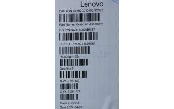 Lenovo 5CB1N95081 Tastatur inkl. Topcase ASM HBW H 83DS FP LG