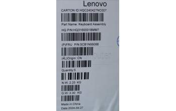Lenovo 5CB1N95088 C-Cover with keyboard,US English Euro,Luna Grey,Fingerprint