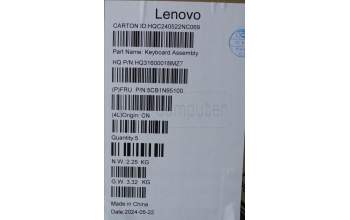 Lenovo 5CB1N95100 C-Cover with keyboard, Portuguese, Cosmic Blue, Fingerprint, UK