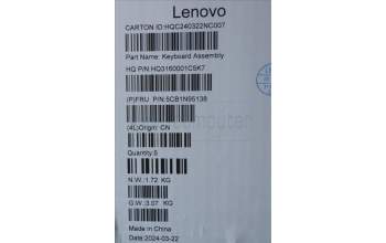 Lenovo 5CB1N95138 C-Cover with keyboard, German, Storm Grey, FingerPrint, UK