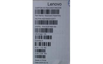Lenovo 5CB1N95180 C-Cover with keyboard,UK English,Storm Grey,Non_Fingerprint