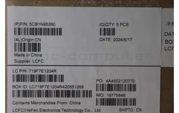 Lenovo 5CB1N95260 C-Cover with keyboard, Belgian, Arctic Grey, Backlight, Fingerprint, UK