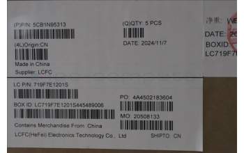 Lenovo 5CB1N95313 C-Cover with keyboard, Spanish, Arctic Grey, Backlight, UK