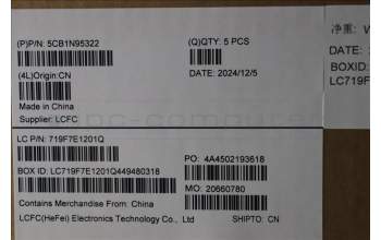 Lenovo 5CB1N95322 C-Cover with keyboard, Belgian, Abyss Blue, Backlight, Fingerprint, UK