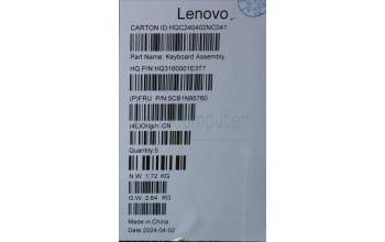 Lenovo 5CB1N95760 C-Cover with keyboard, Italian, Storm Grey, FingerPrint, UK