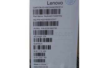 Lenovo 5CB1N95765 C-Cover with keyboard, German, Storm Grey, FingerPrint, UK