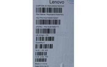 Lenovo 5CB1N95771 C-Cover with keyboard, Spanish, Storm Grey, FingerPrint, UK