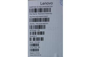 Lenovo 5CB1N95791 Tastatur inkl. TopcaseASM ITA H83DK NFP SG